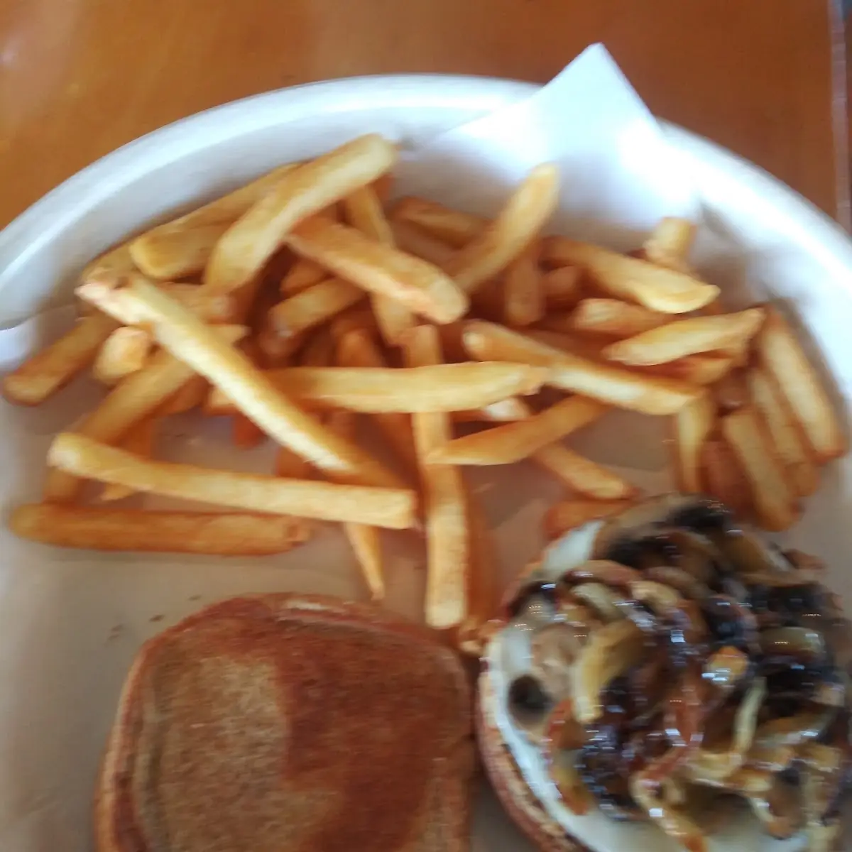 Fries and Garden Mushroom Burger