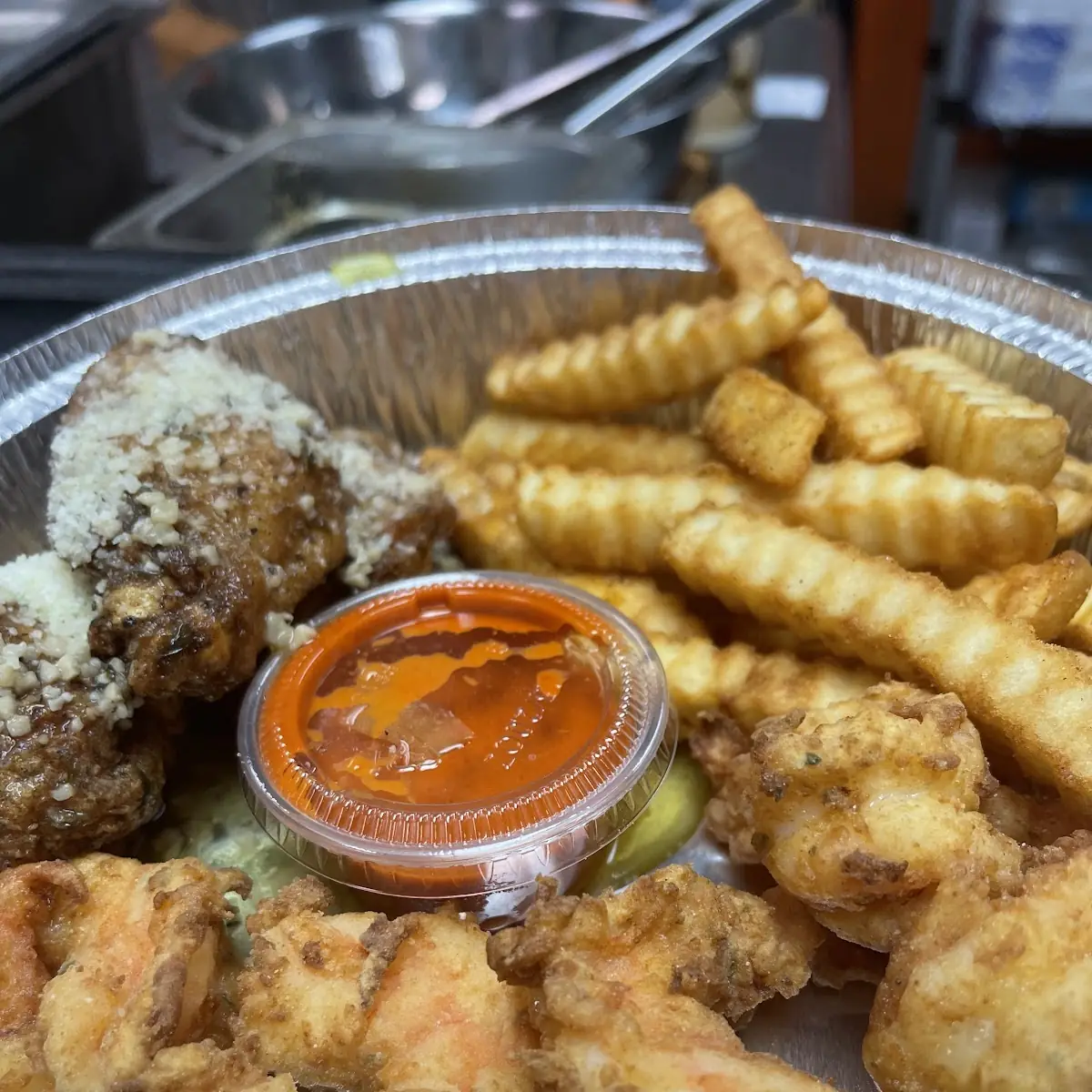 Buffalo Lemon Pepper Seafood Dinner