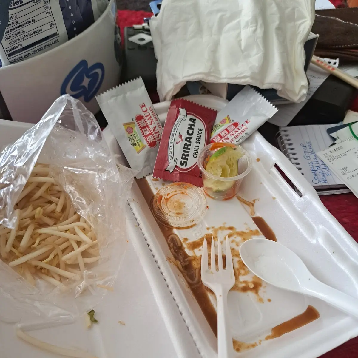 Bean Sprouts and Sriracha Sauce