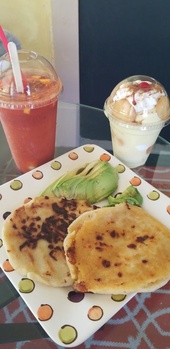 Cheese Pupusas and Mangolada and Banana Pudding