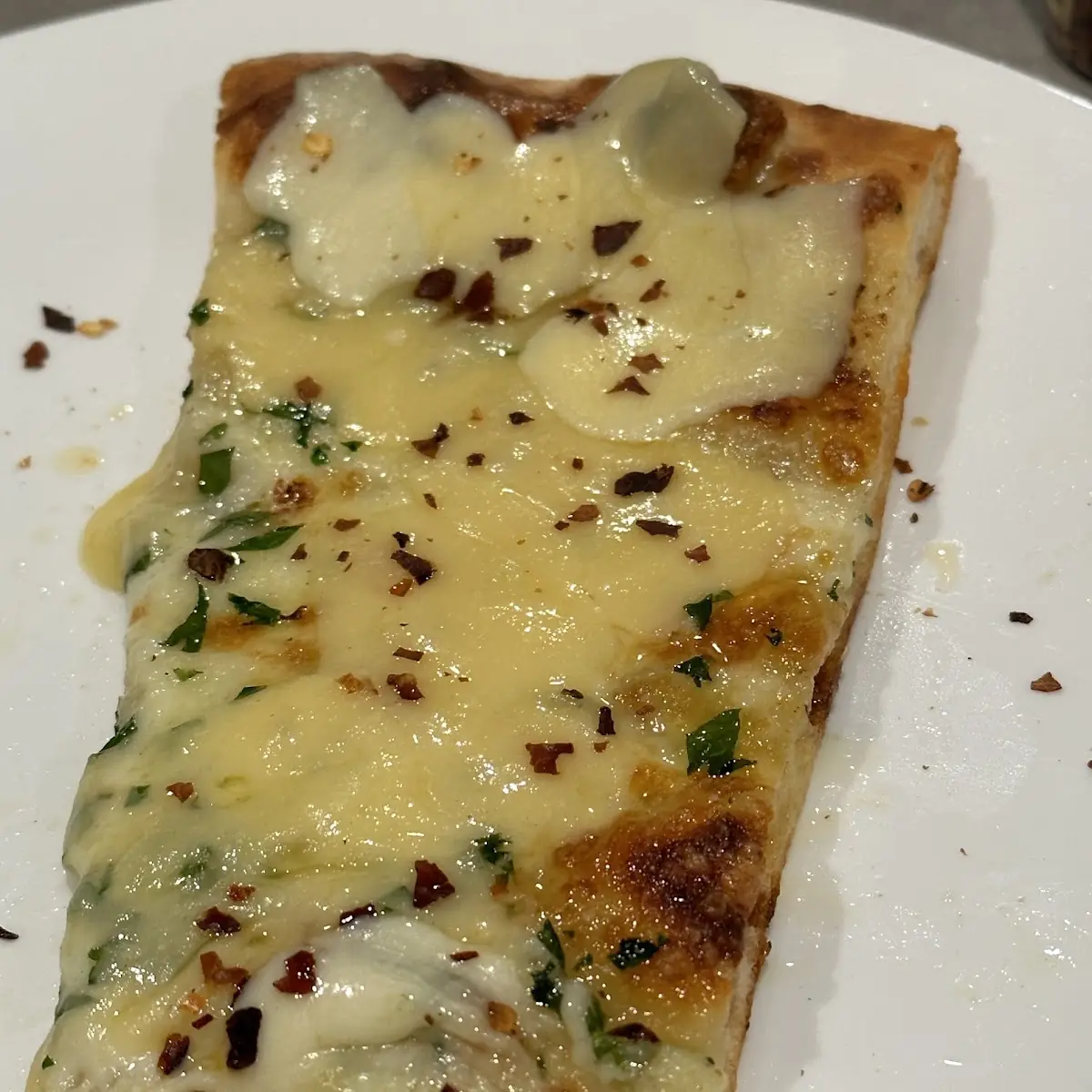 White Pizza with Red Pepper Flakes