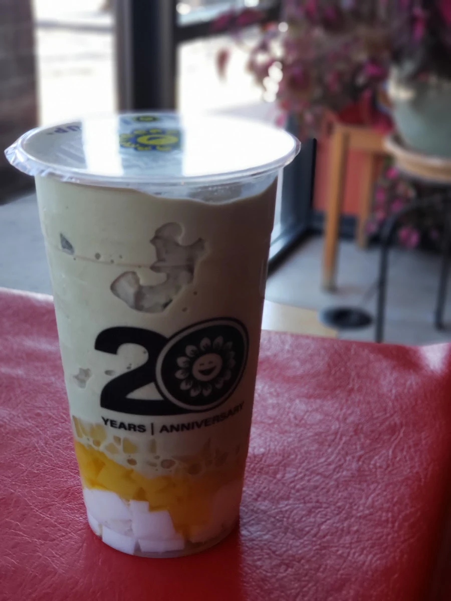 Matcha Green Tea Milk Pudding Mango Jelly