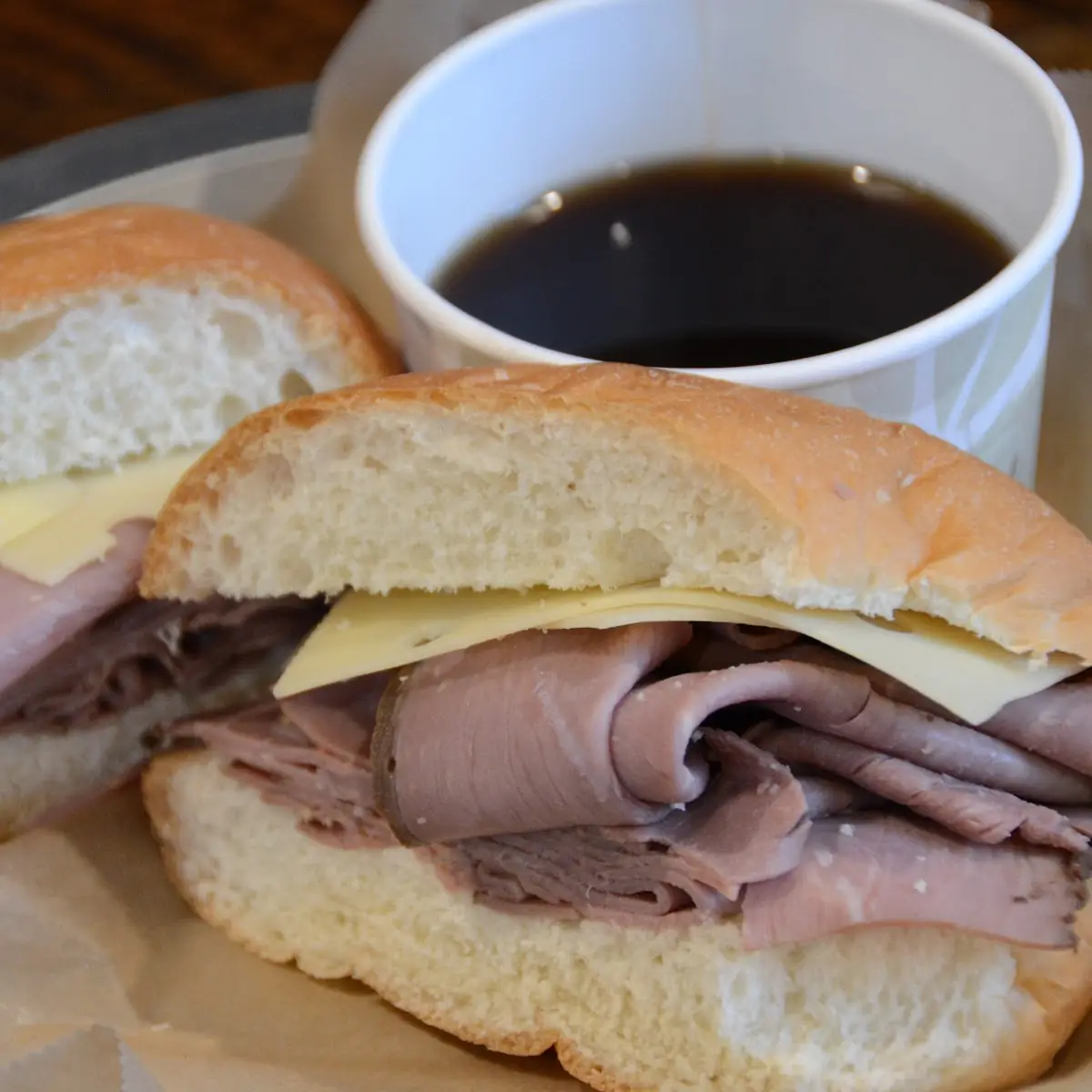 Roast Beef Au Jus Sandwich