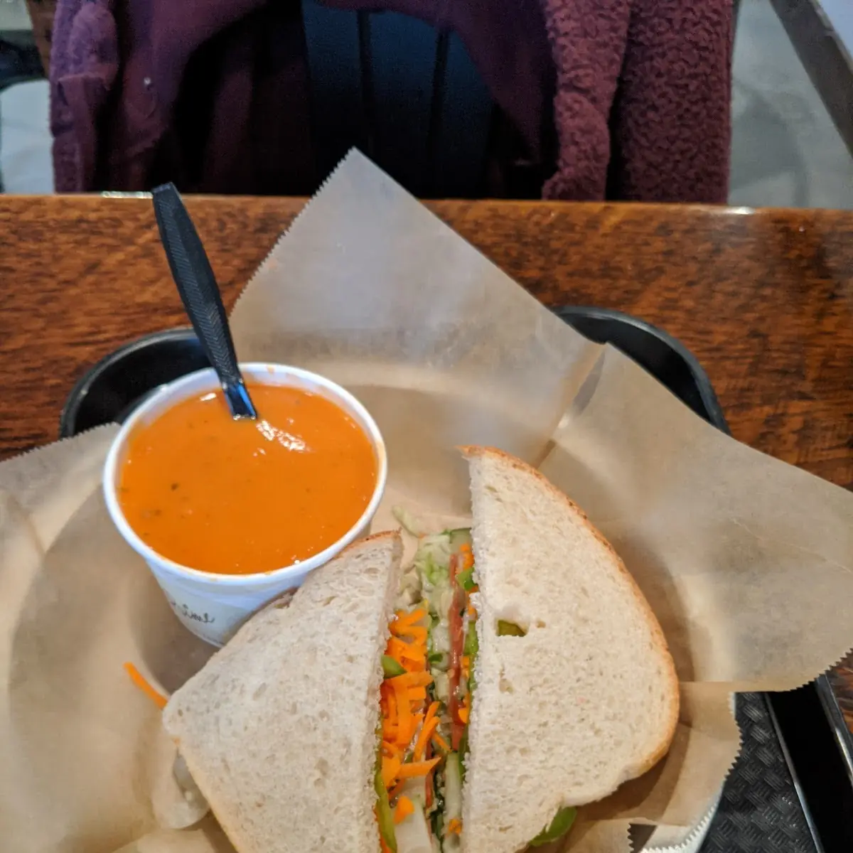 Veggie Sandwich Tomato Basil Soup