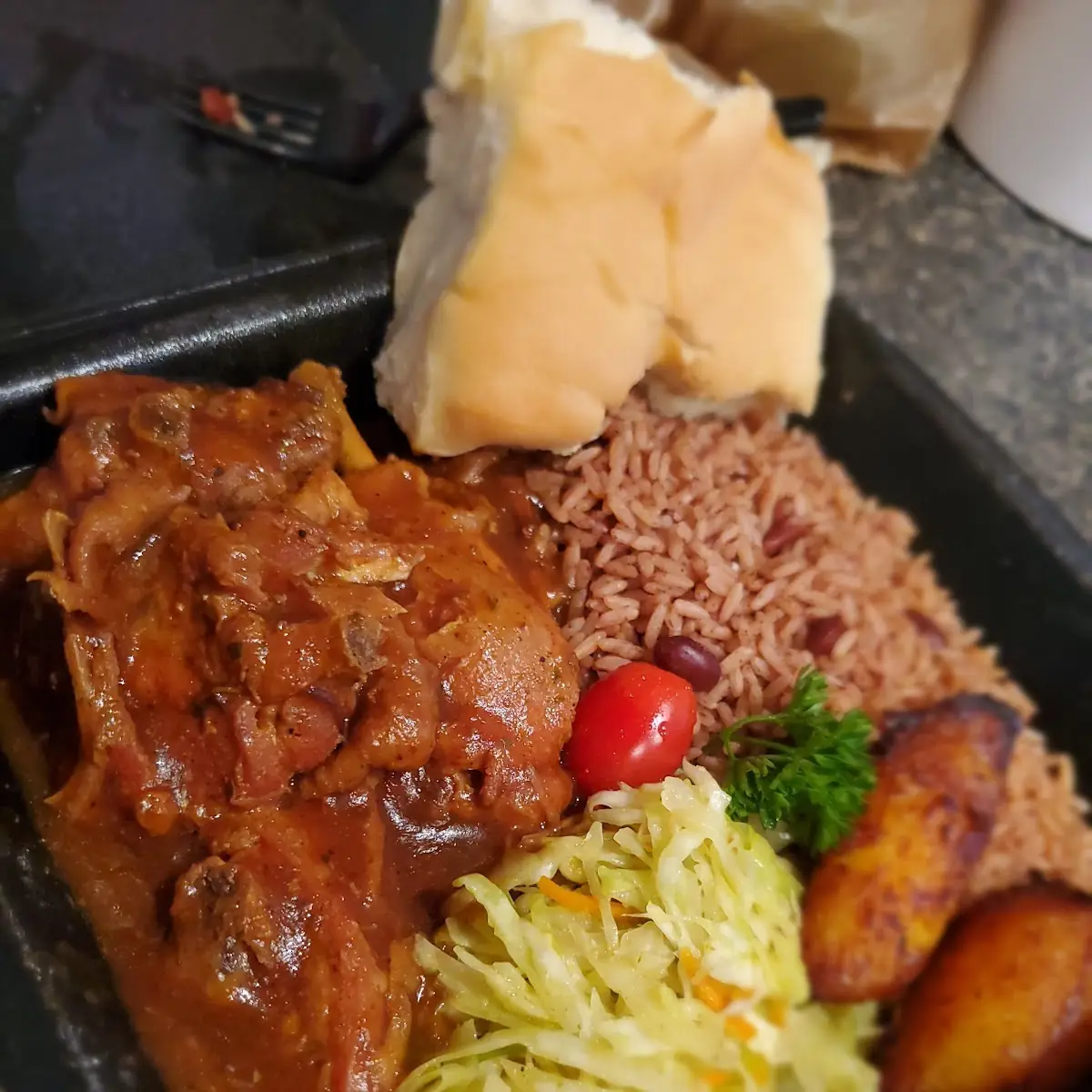 Stew Chicken with Rice and Peas