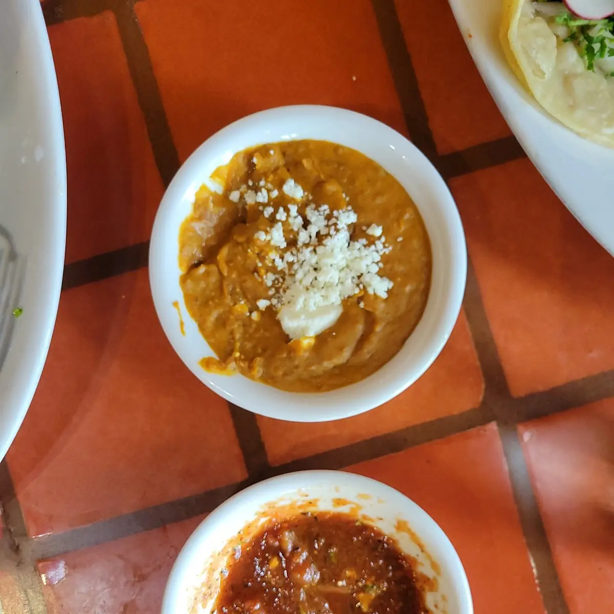 Salsa and Refried Beans