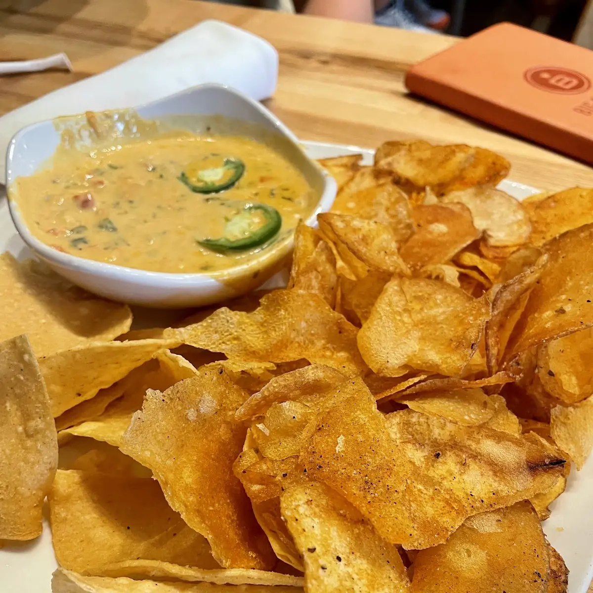 Big Orange Cheese Dip with House Chips
