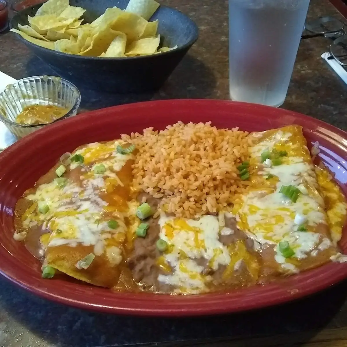 Chicken Enchiladas with Cheese Dip