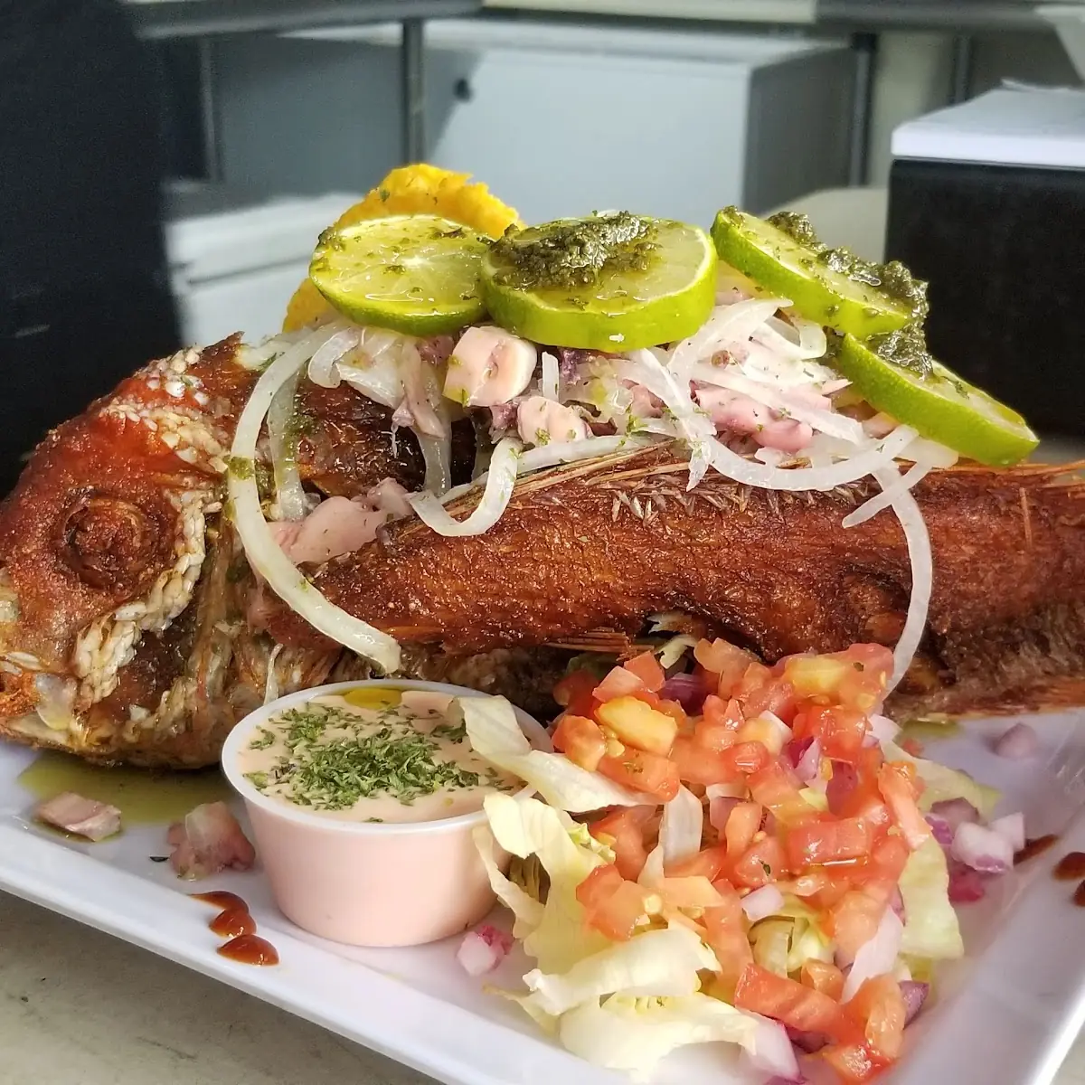 Red Snapper Filled with Shrimp and Octopus