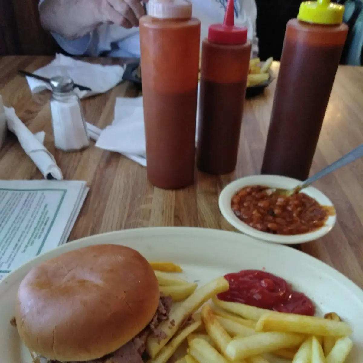BBQ Sandwich and Fries
