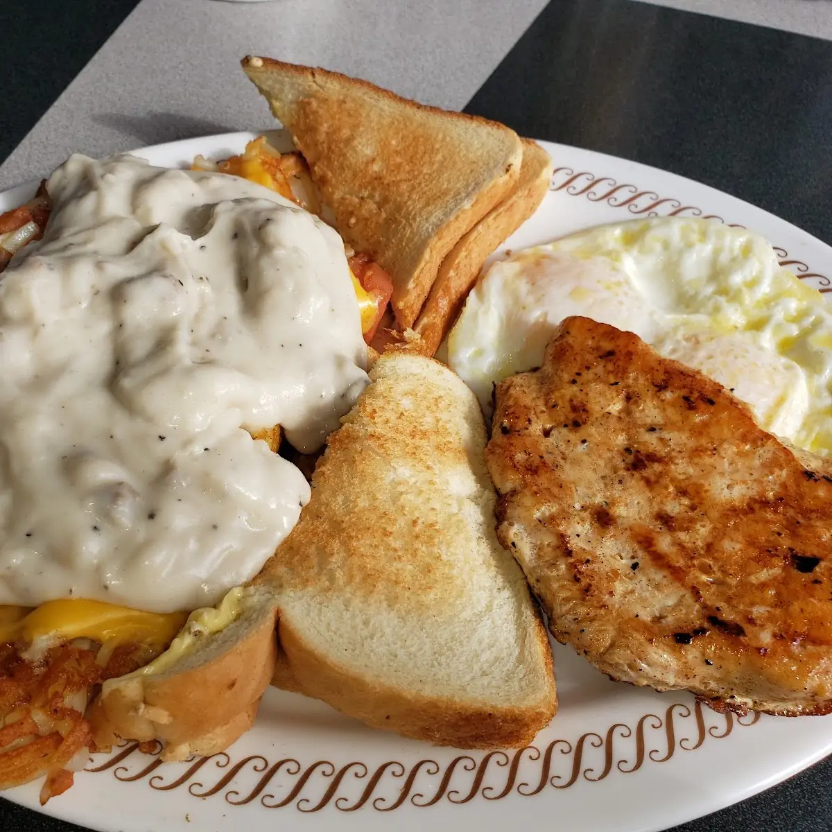 Two Grilled Biscuits & Sausage Gravy