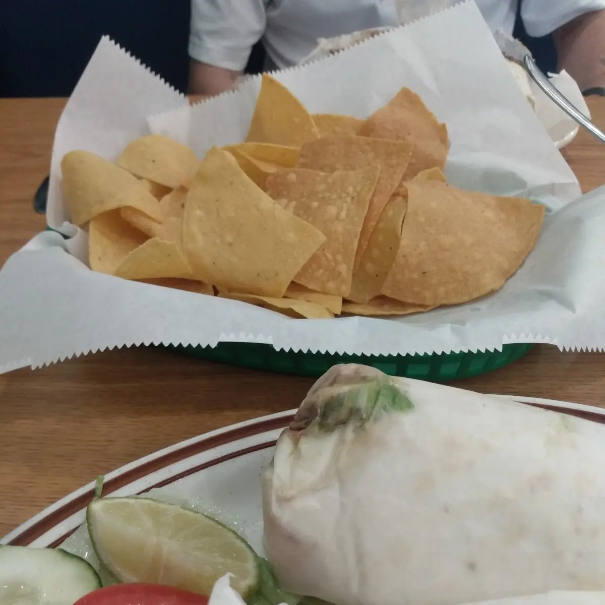 Corn Chips and Chicken Burrito