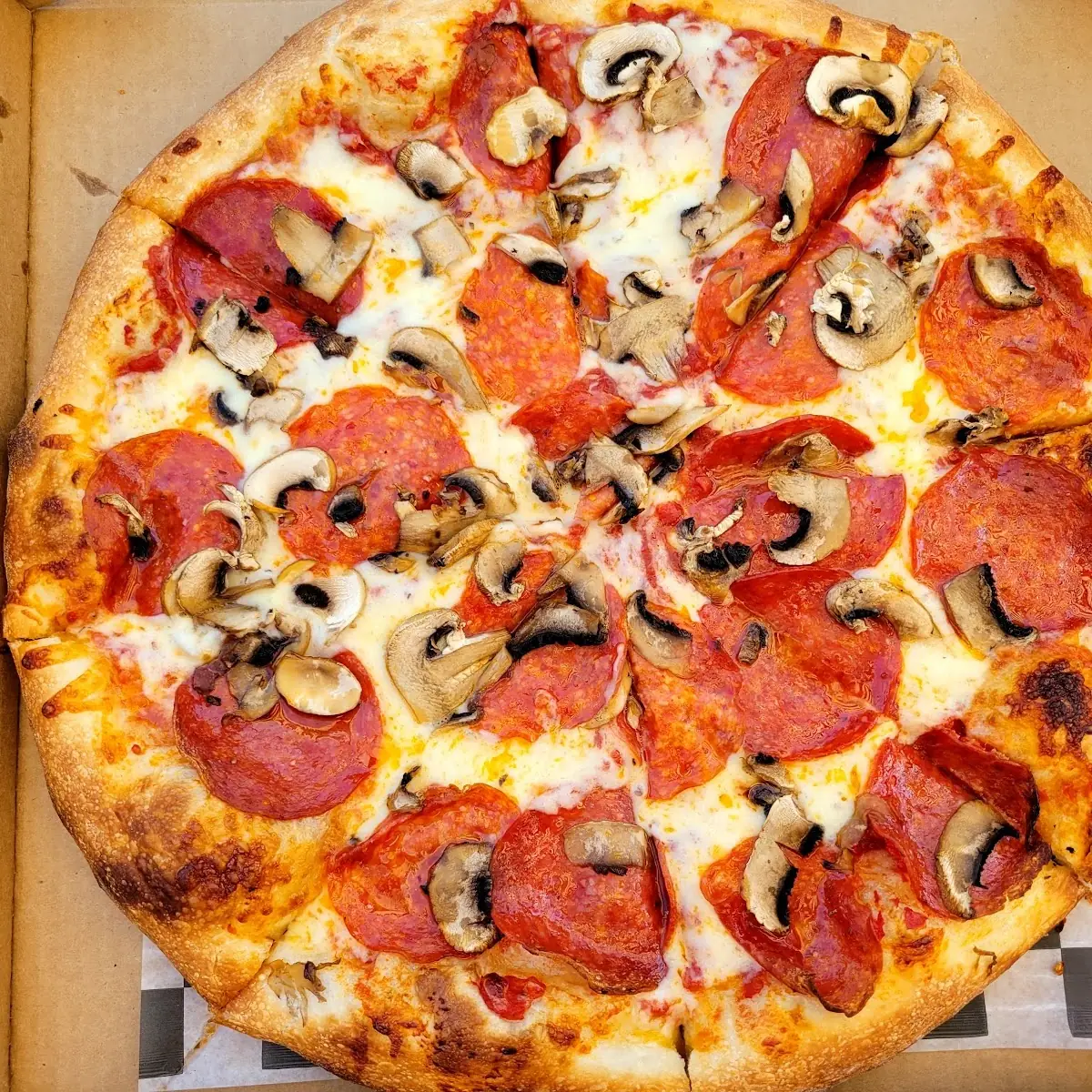 Pepperoni and Mushroom Pizza