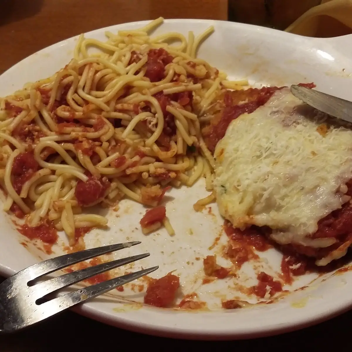 Chicken Parmigiana with Spaghetti