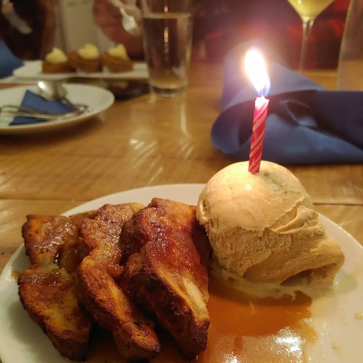 Bread Pudding with Vanilla Ice Cream