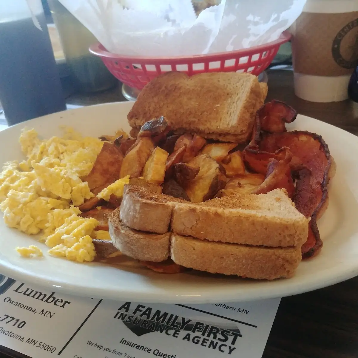 Scrambled Eggs Toast Bacon Fries