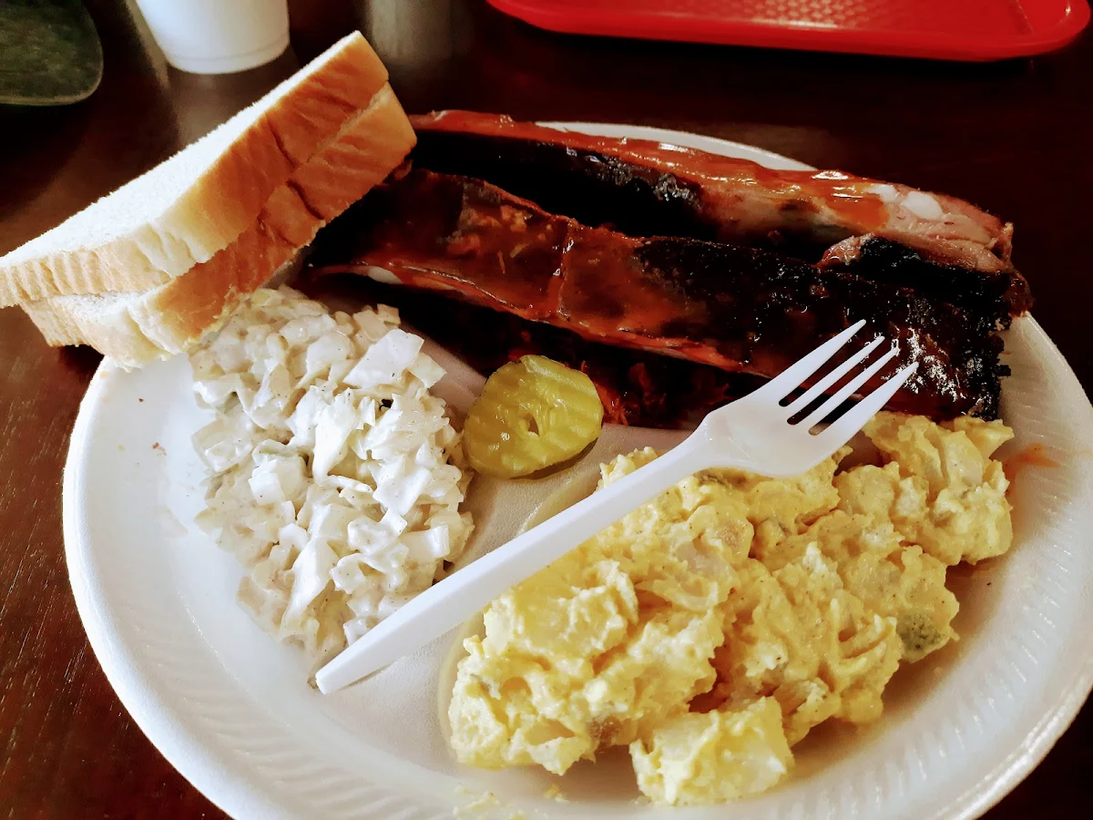 Ribs and Chopped BBQ Pork Plate