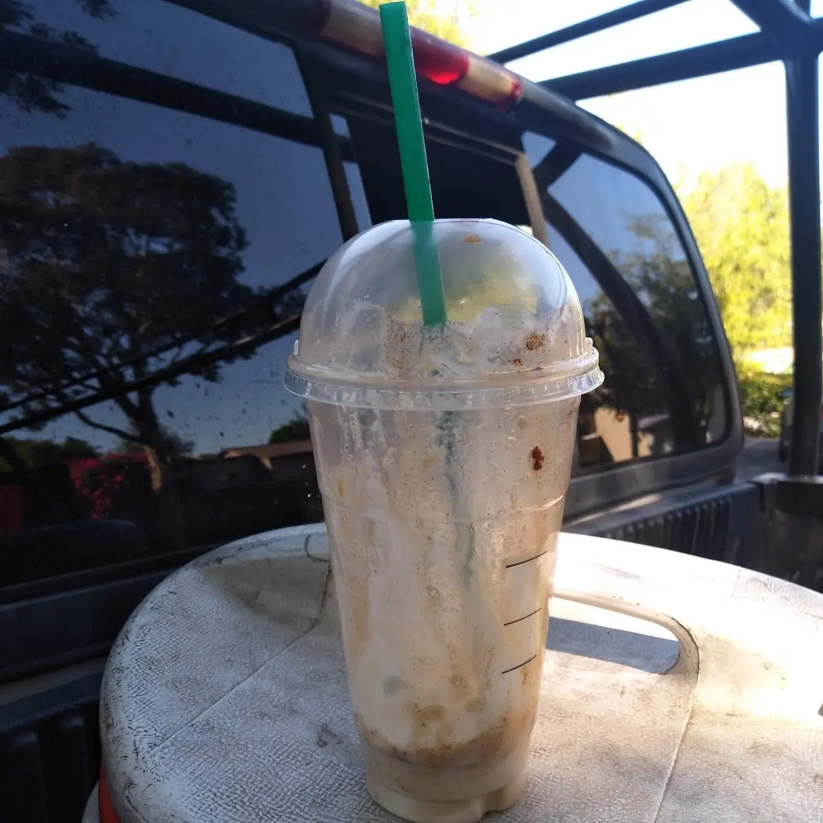 Empty Carmel Frappuccino from Starbucks