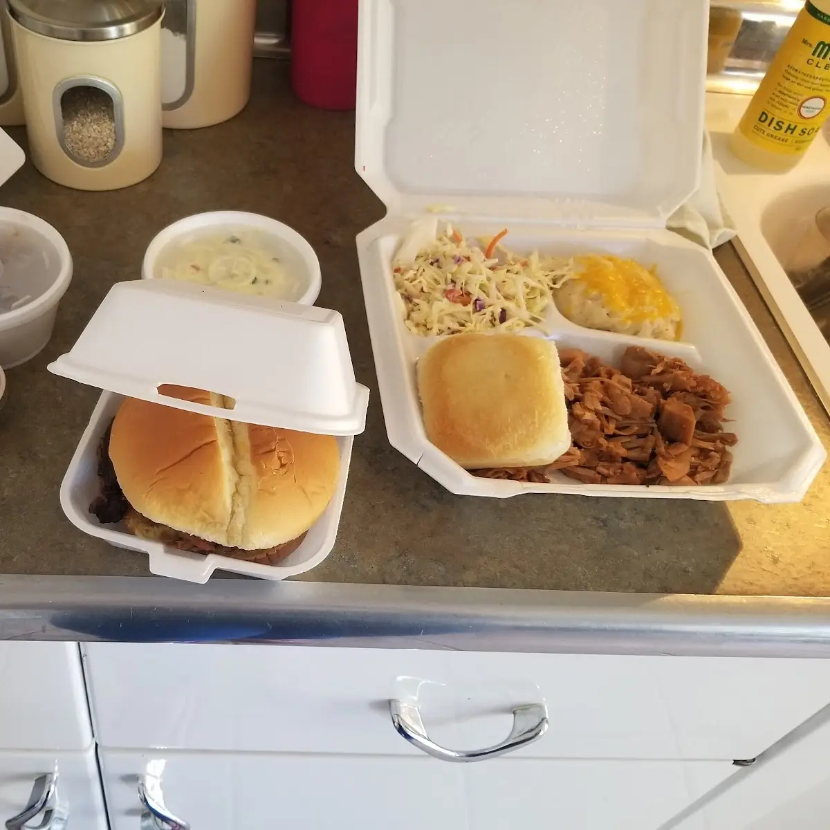BBQ Pork Sandwich and Sides