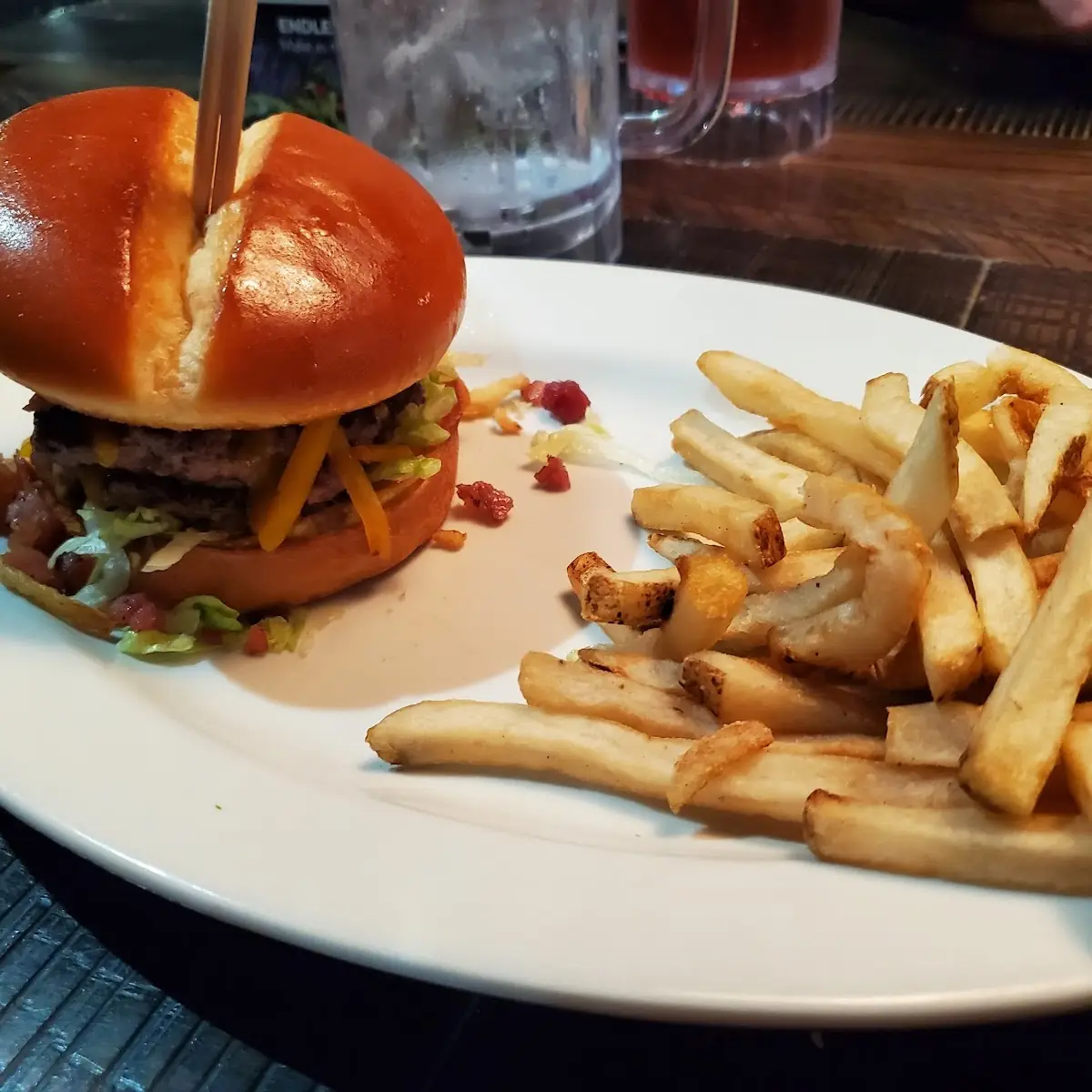 Bacon Cheese Burger with Fries
