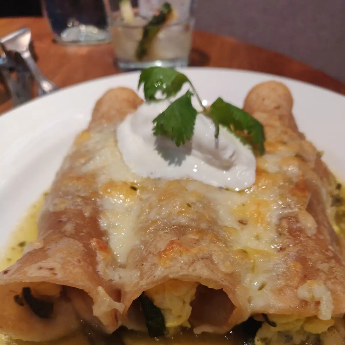 Green Chili & Chicken Enchiladas