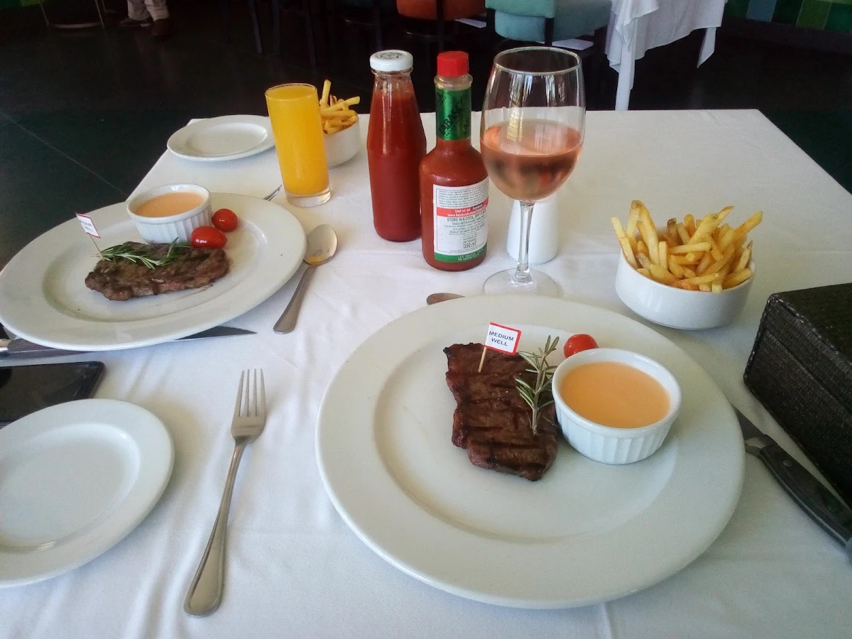 Steak Cheese Sauce and Wine