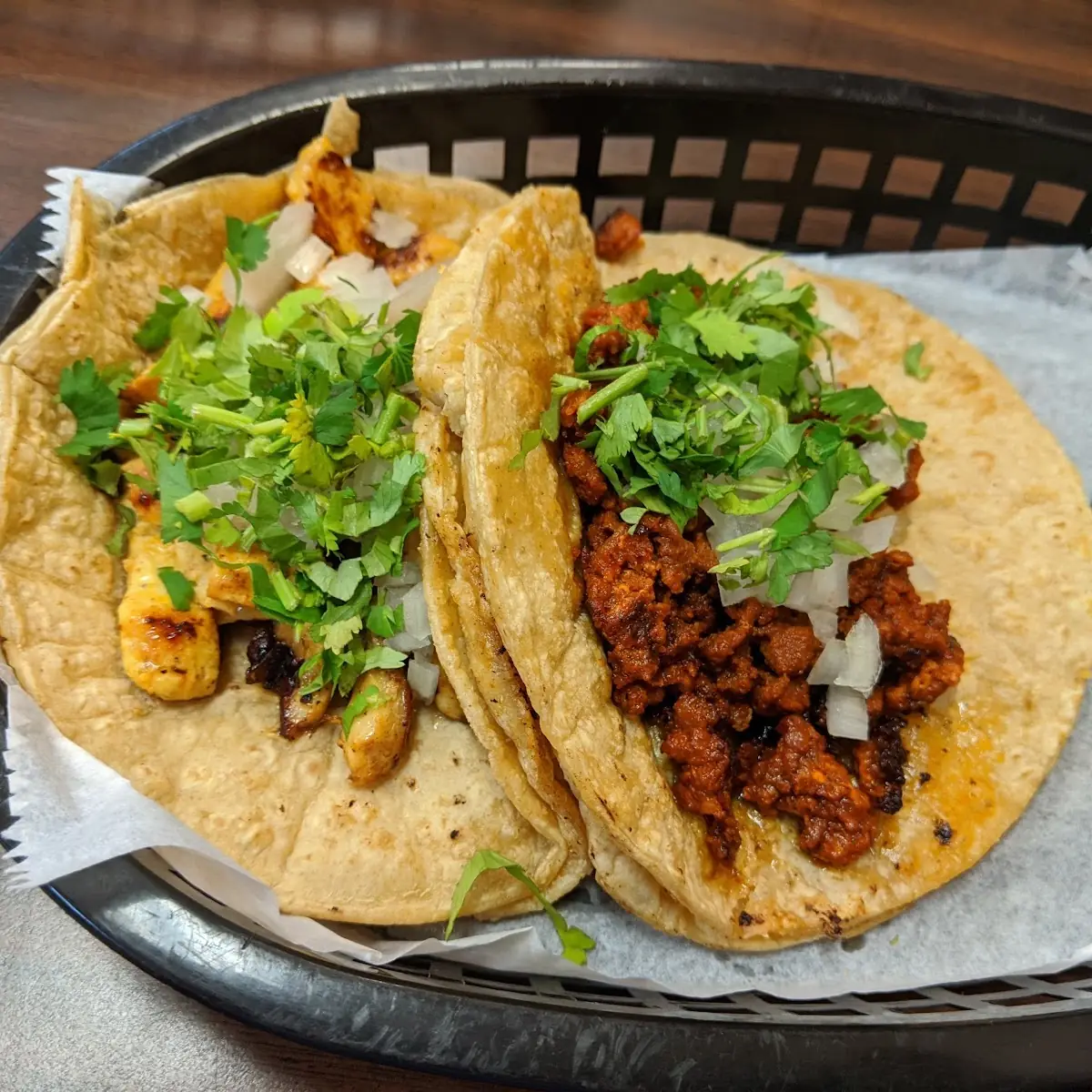 Chicken Taco and Chorizo Taco