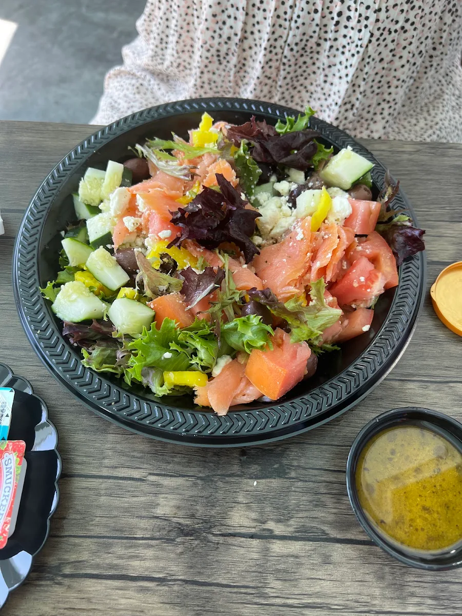 Greek Salad Add Smoked Salmon