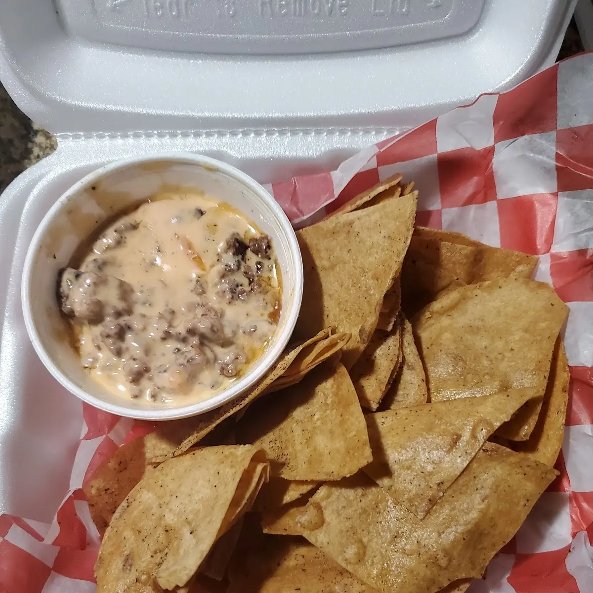 Chips & Queso with Beef