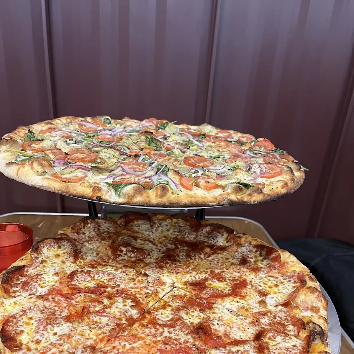 The Veggie Pizza Pepperoni Pizza
