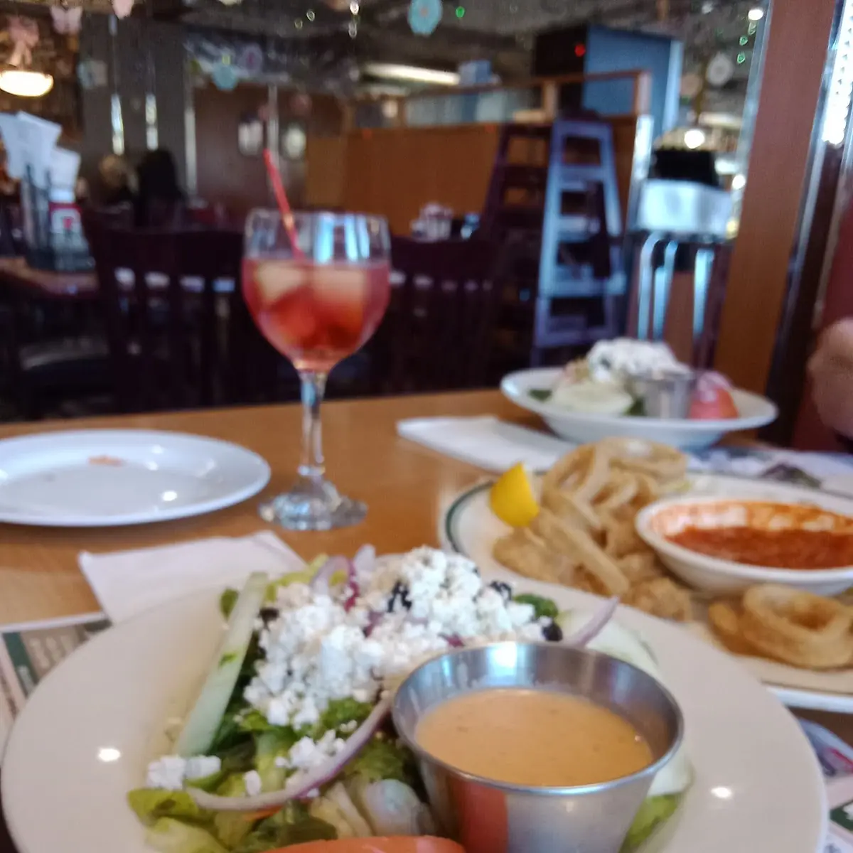 Greek Salad & Calamari Rings