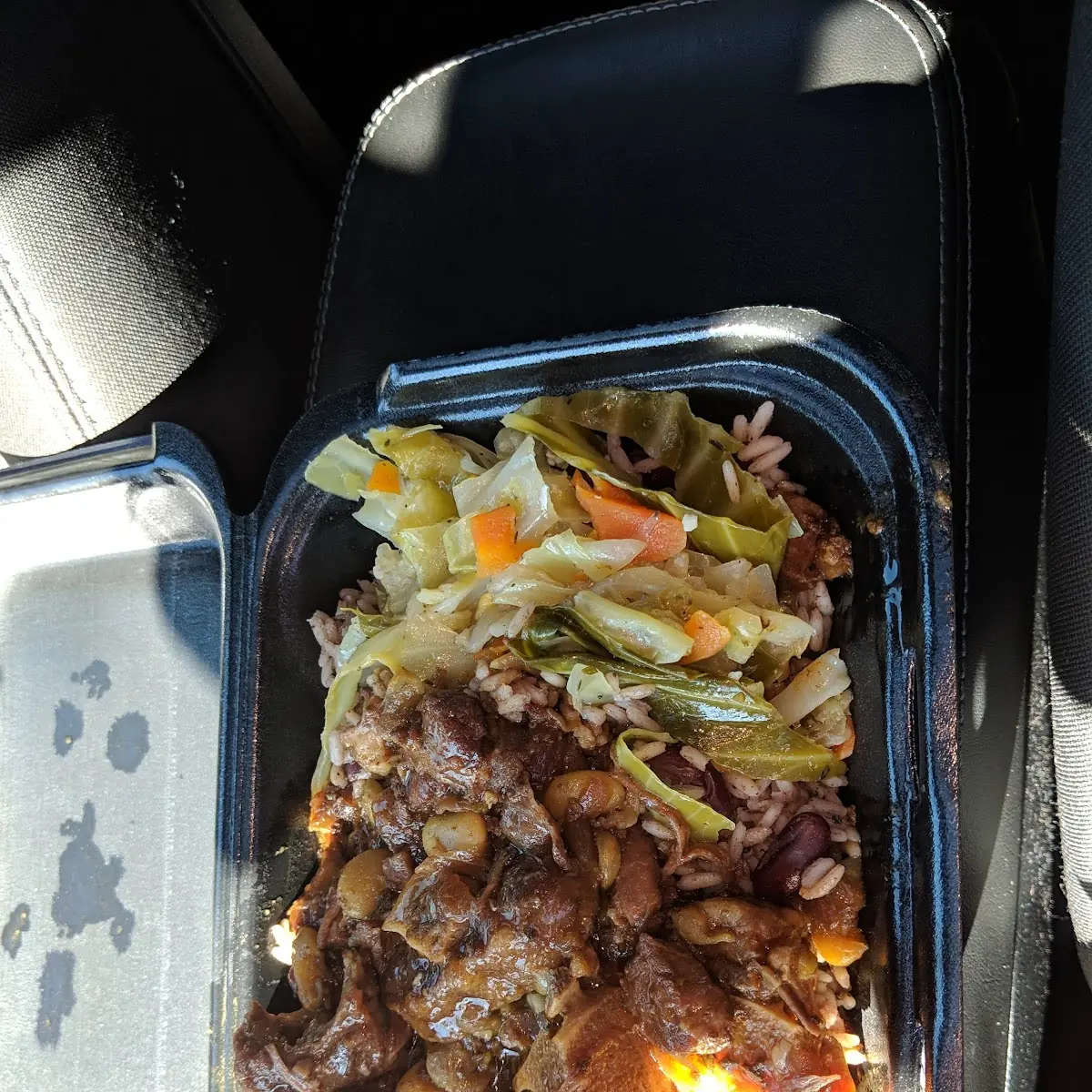 Oxtails Rice Beans and Cabbage
