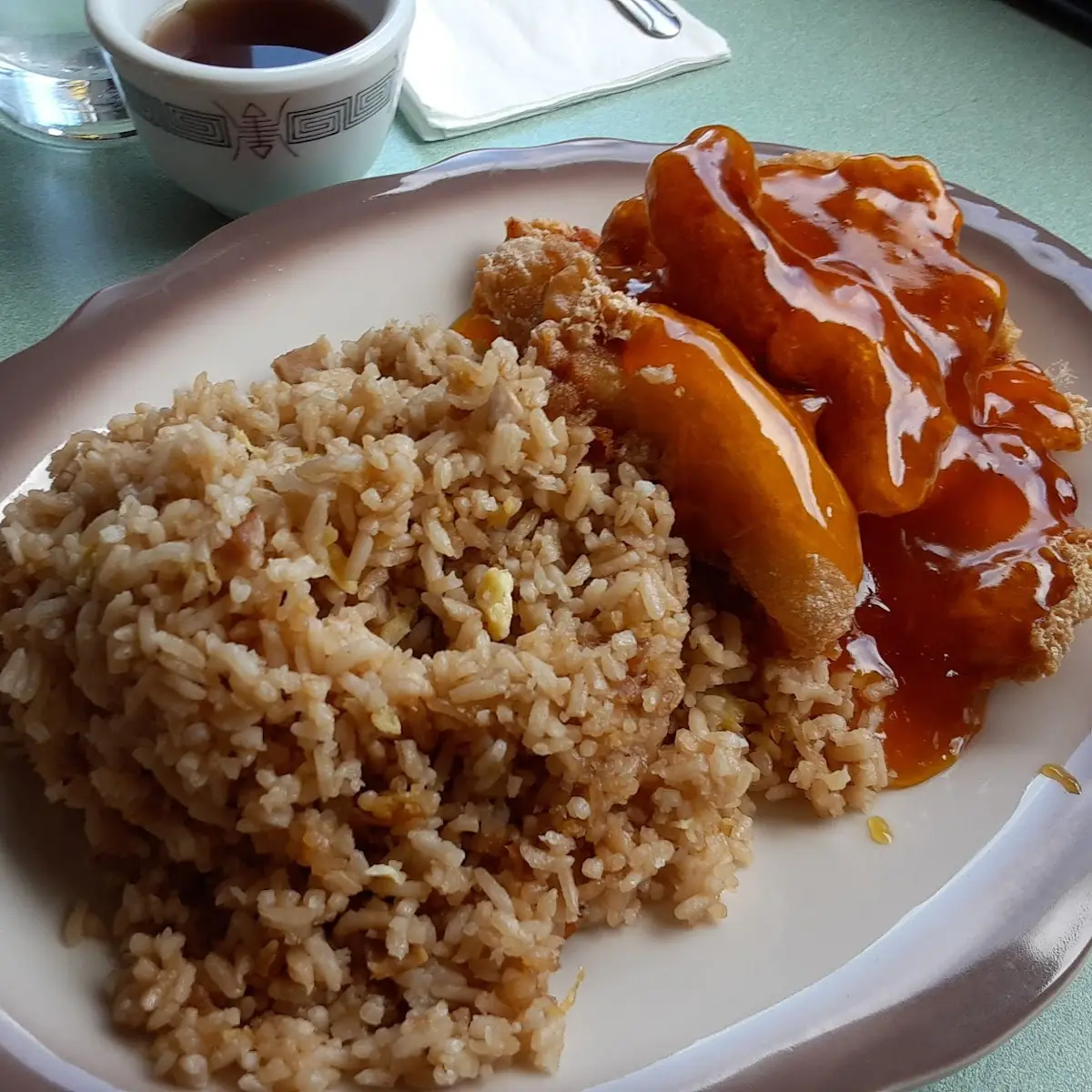 Fried Rice and Sweet Sour Chicken