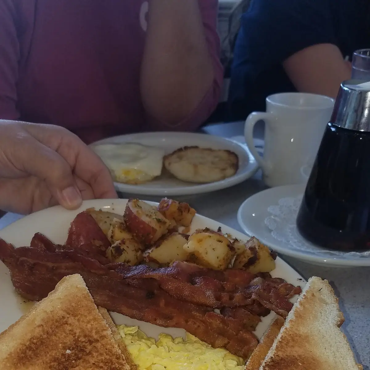 Scrambled Eggs Toast and Bacon