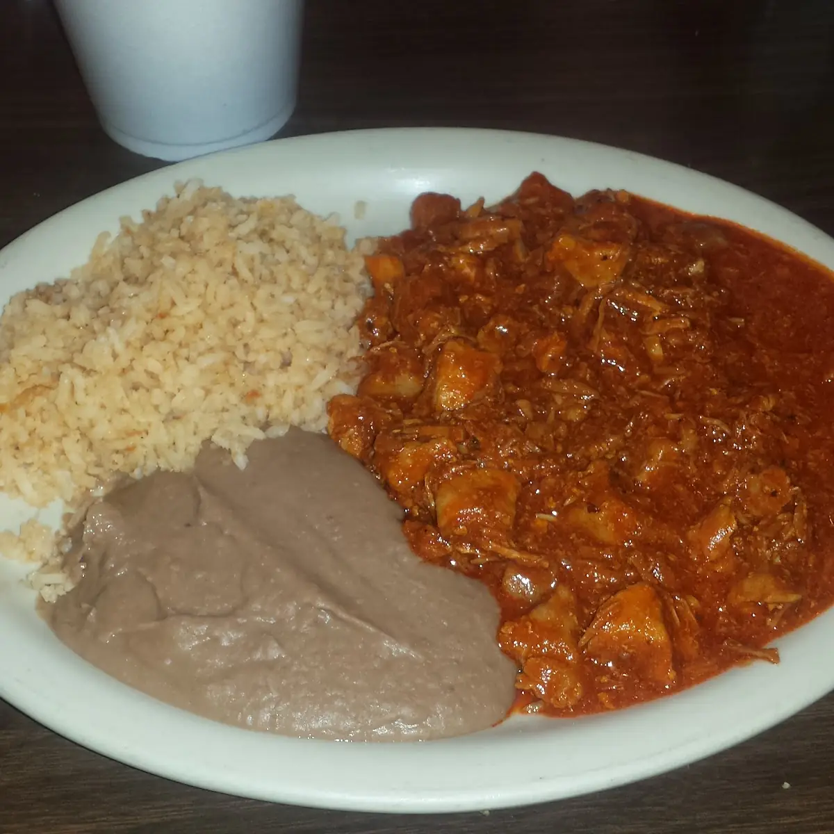 Sauce & Meat Rice & Beans