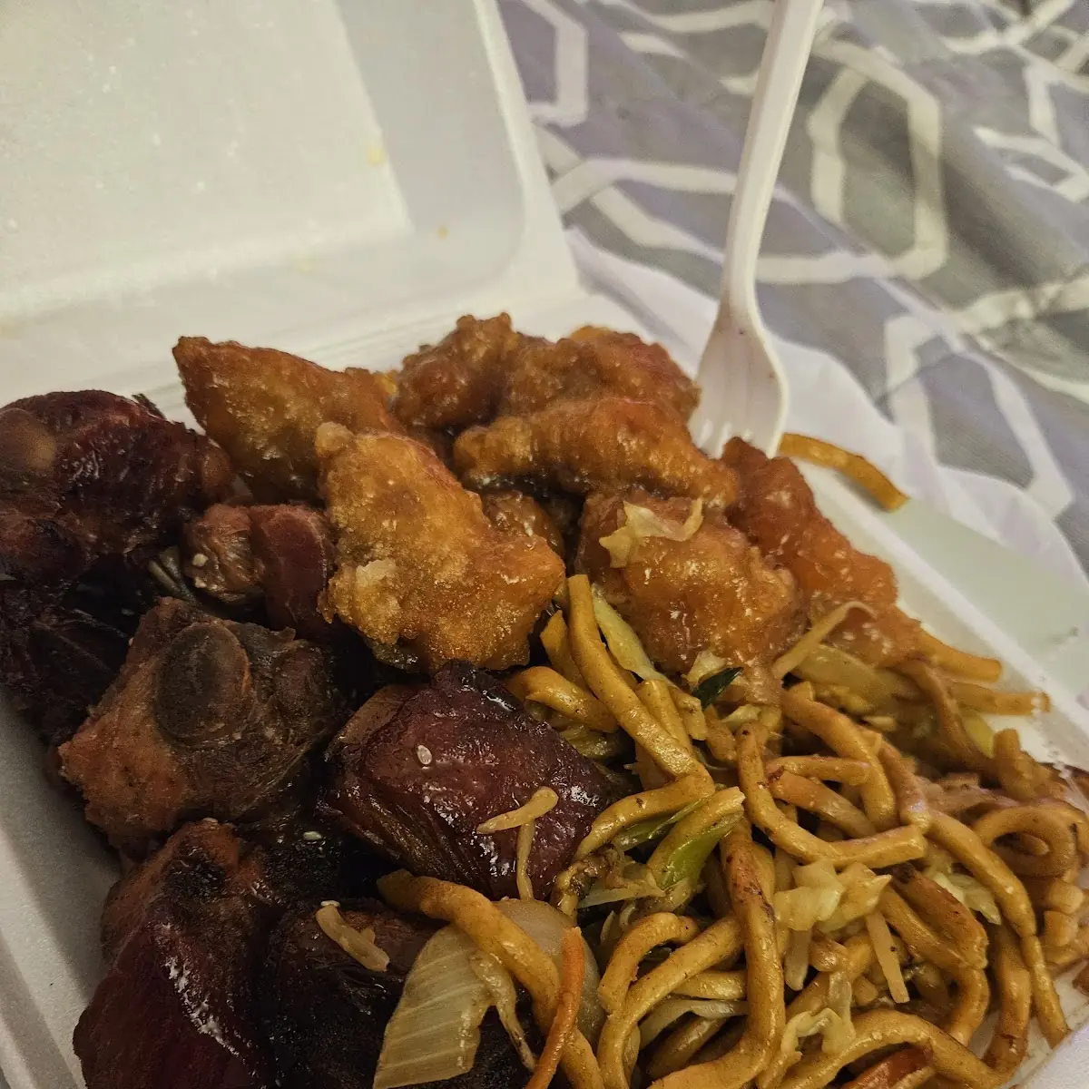 BBQ Pork Ribs and Chow Mein