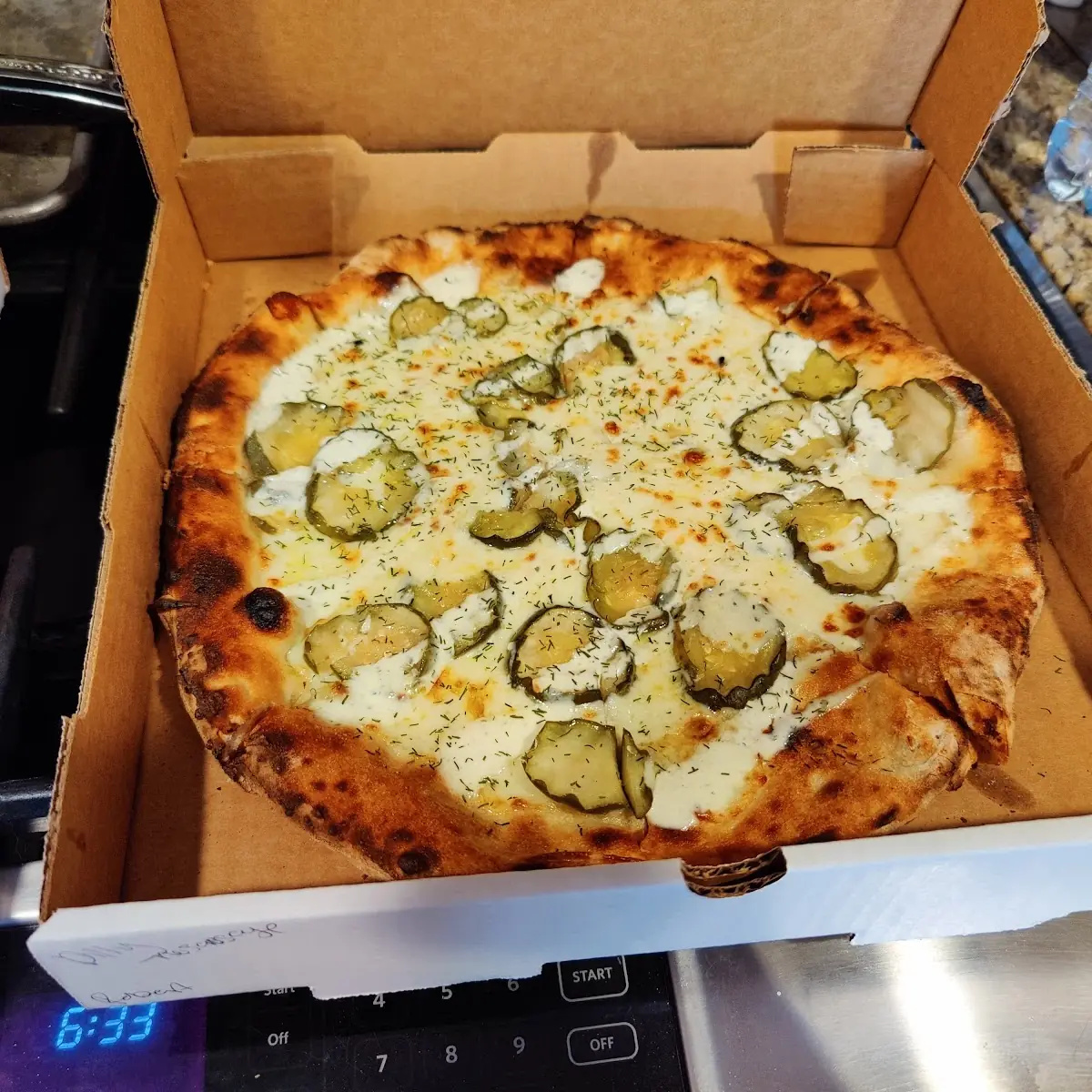 Dill Pickles Pizza with Ranch
