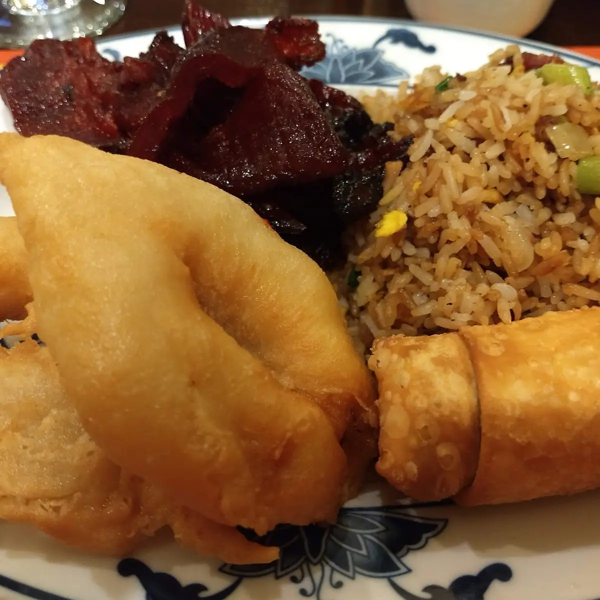 Fried Shrimp Boneless Ribs Fried Rice Egg Roll
