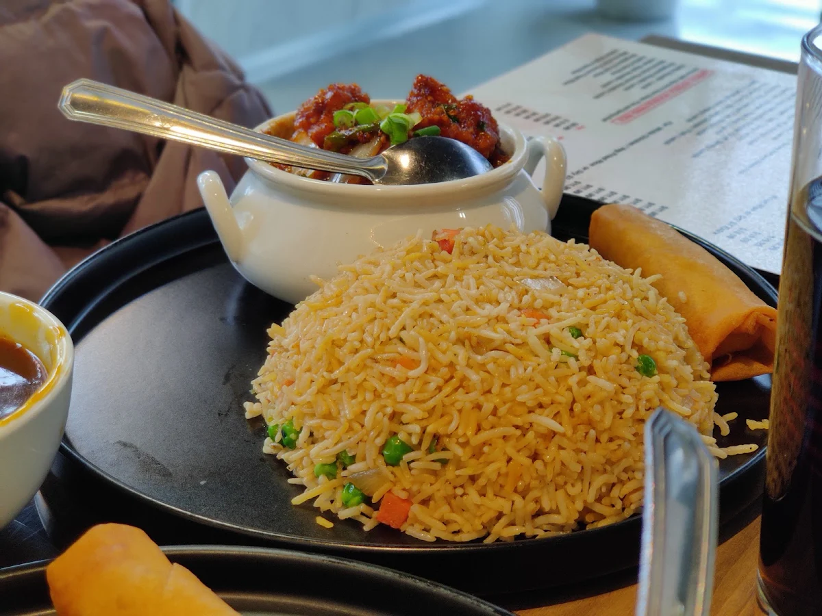 Chicken Manjurian Dry Fry and Chicken Fried Rice, Indian Paramount Restaurant