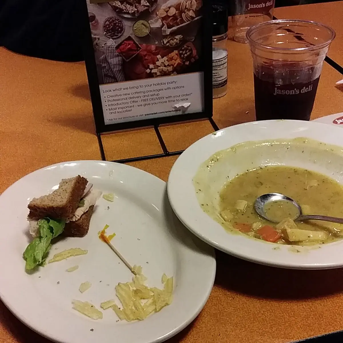 Turkey Sandwich and Chicken Noodle Soup