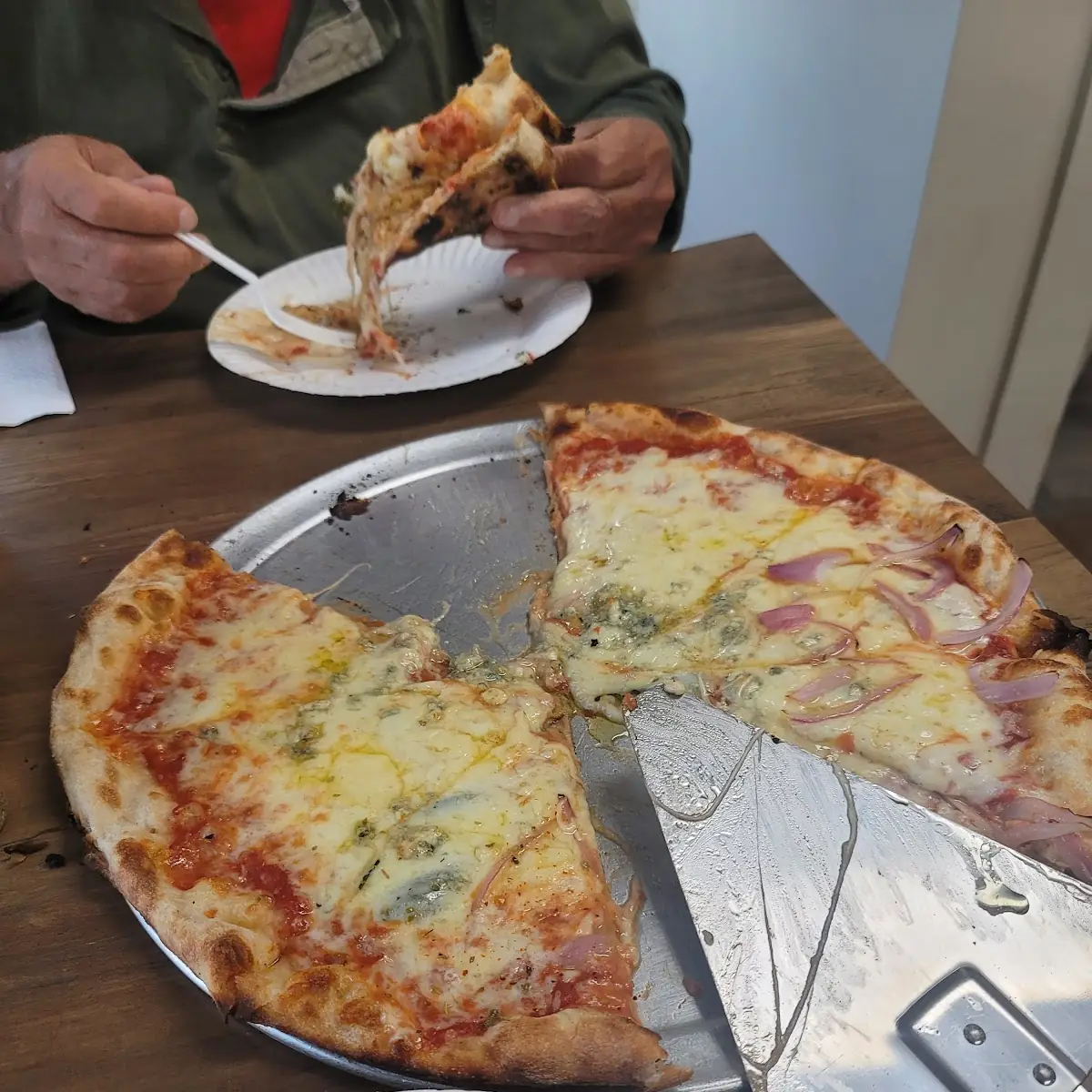 4 Cheese Pizza with Onions on Half