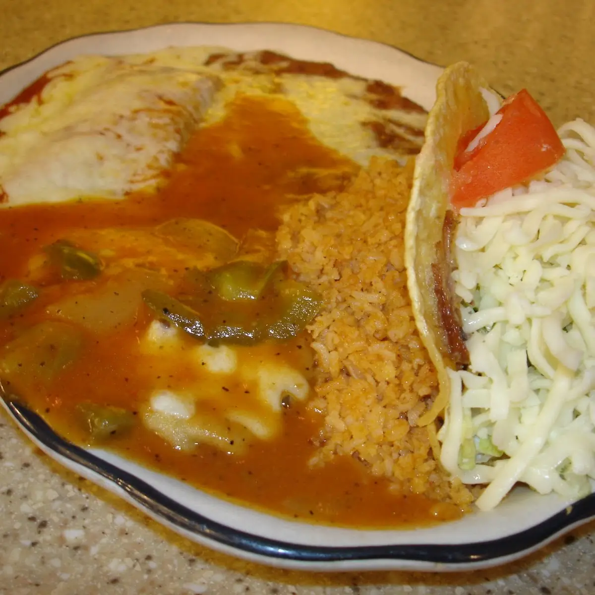 Chile Relleno with Rice & Beans
