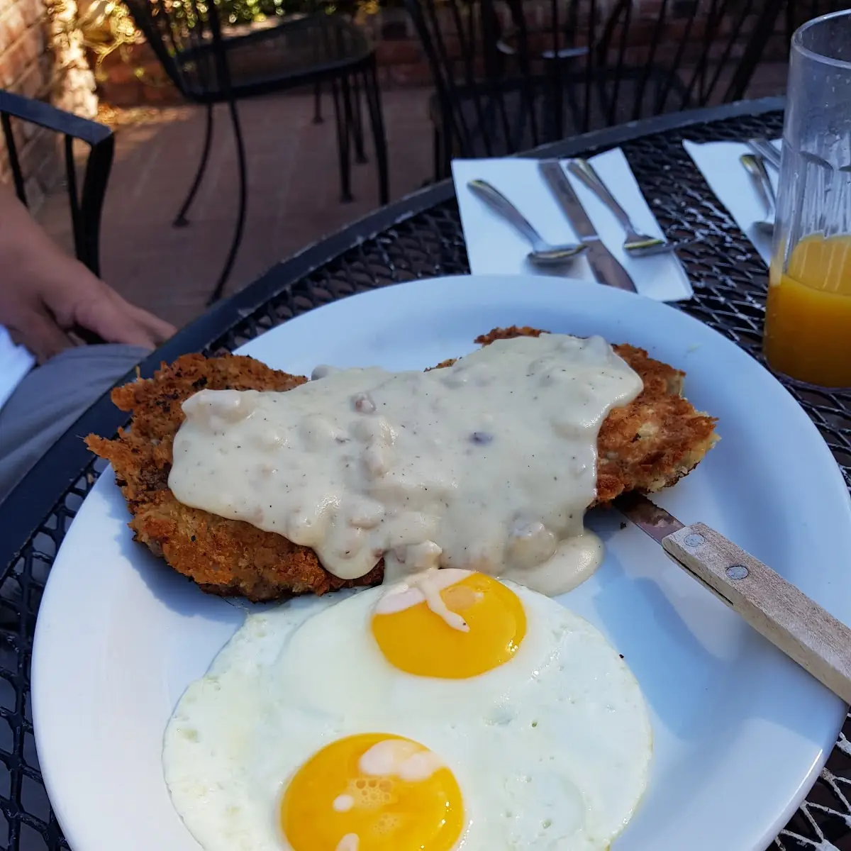 Chicken Pried Steak & Eggs