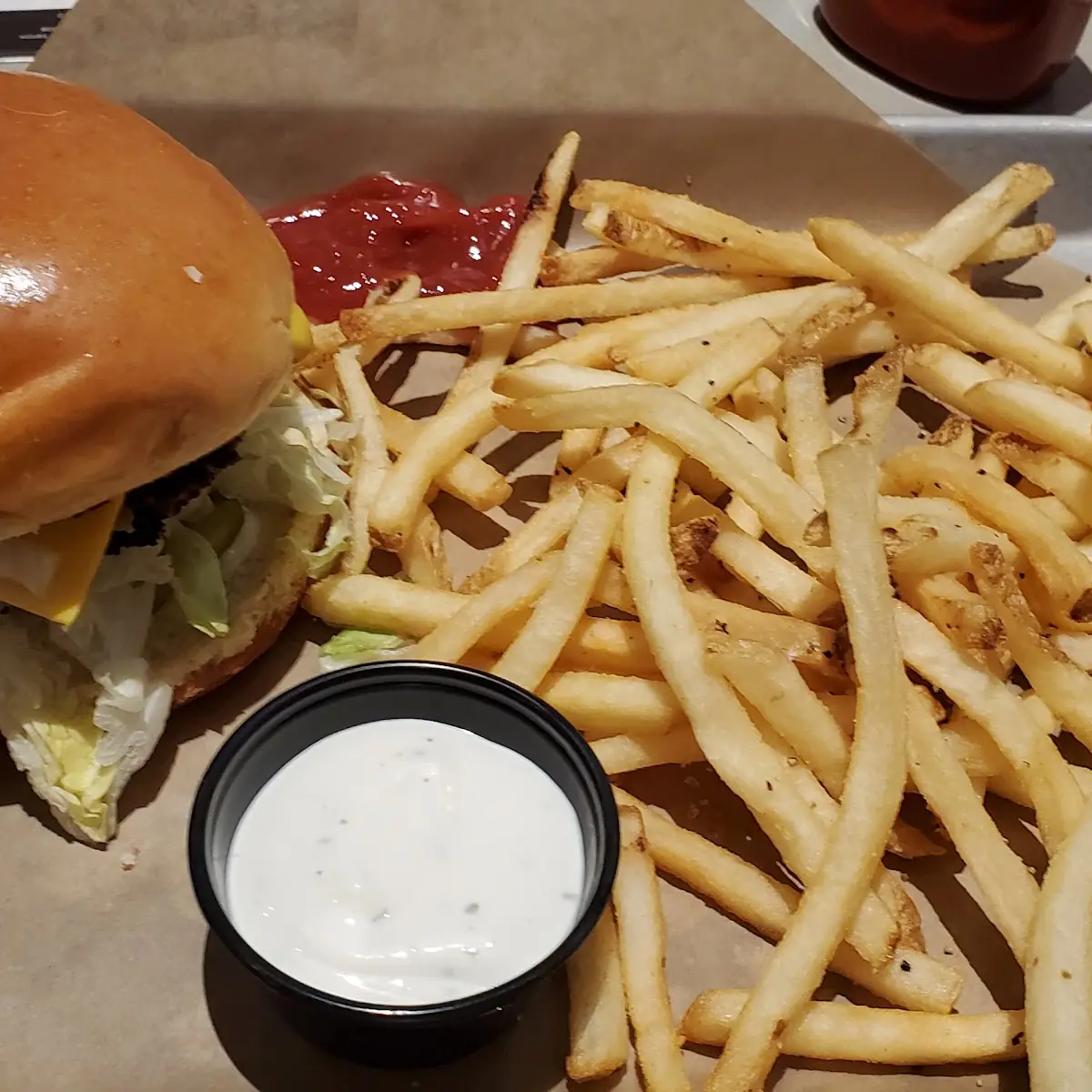 Cheese Burger and Fries