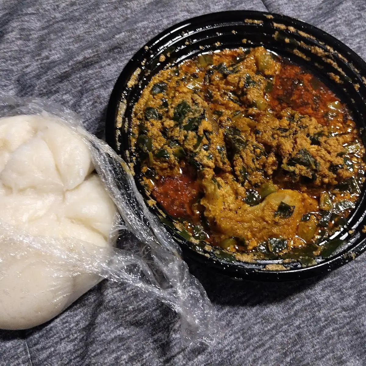 Egusi with Pounded Yams
