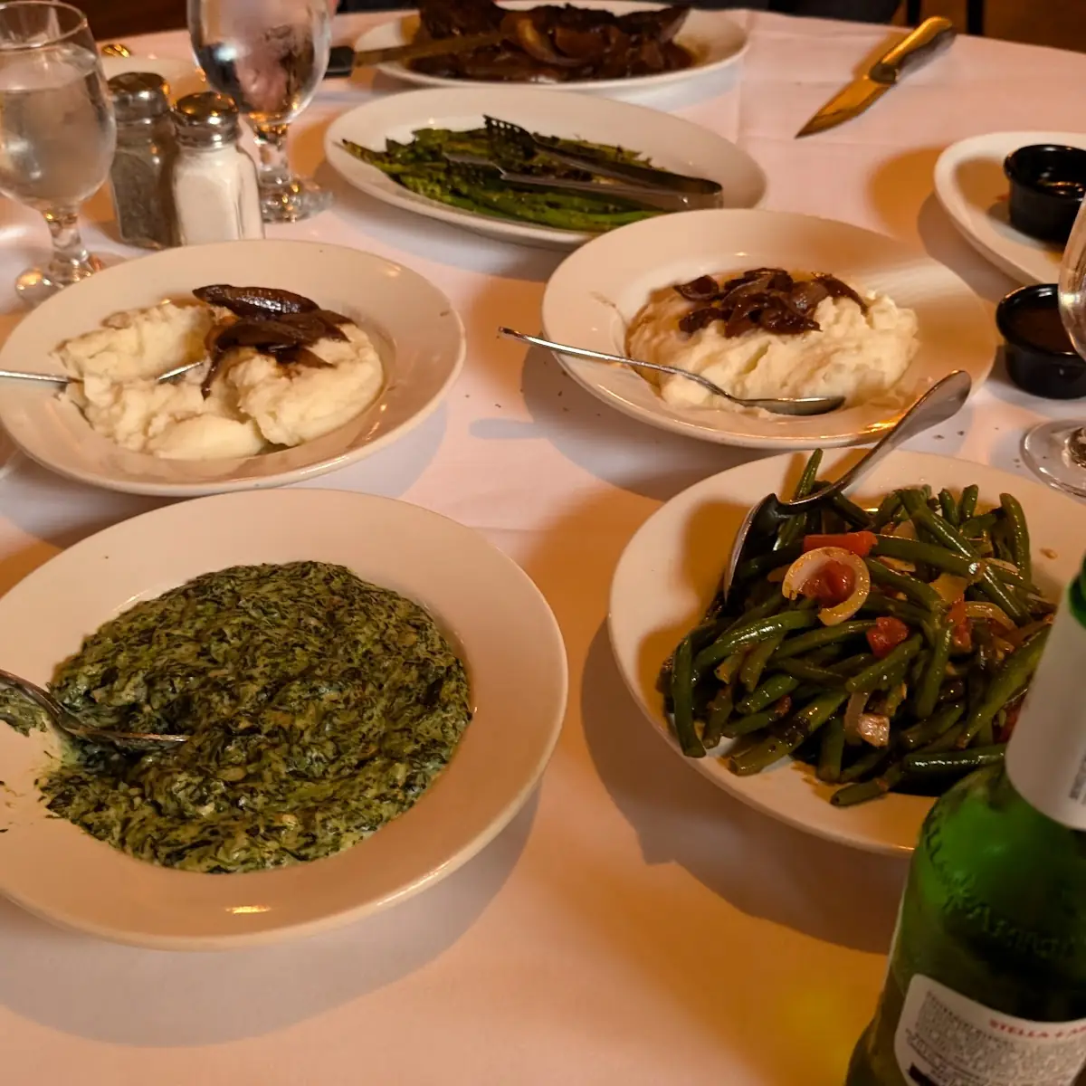 Creamed Spinach and Mashed Potatoes