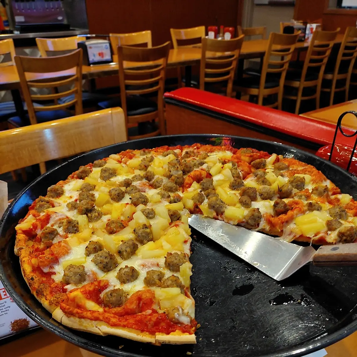 Sausage and Pineapple Thin Crust Cheese Pizza