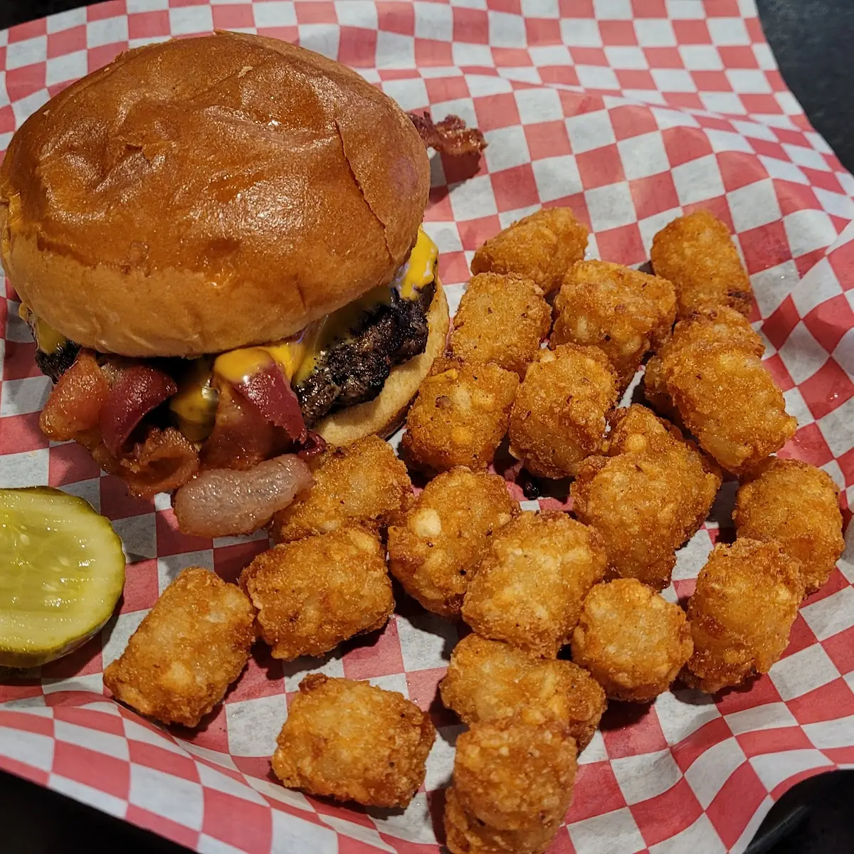 Bacon Cheeseburger and Tots