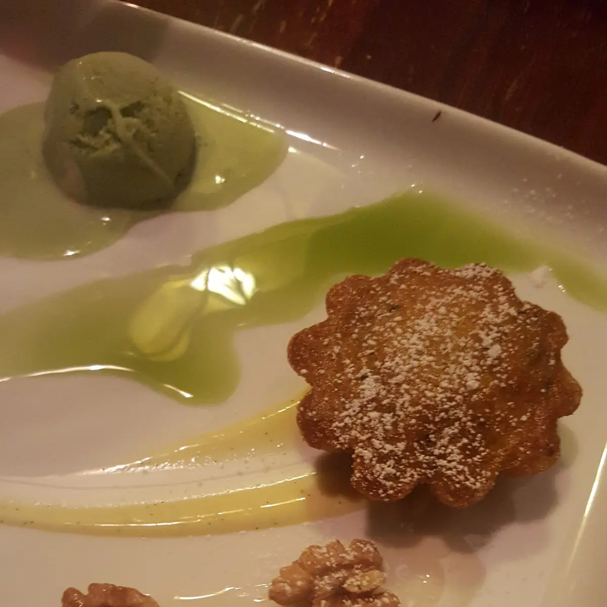 Carrot Cake with Sweetpea Ice Cream