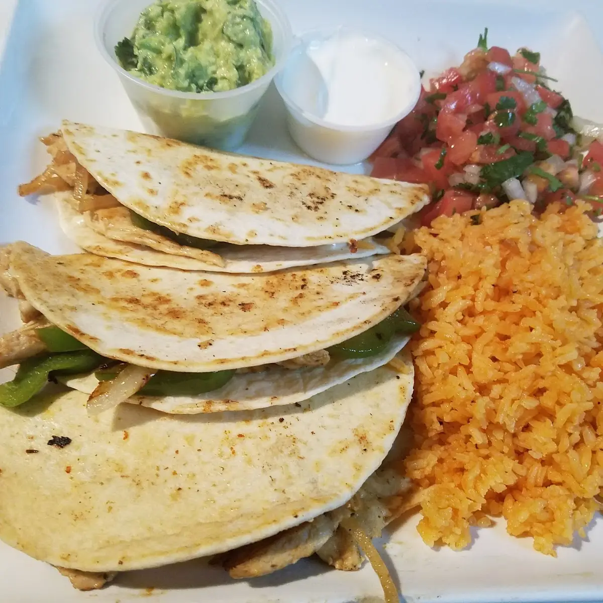 Chicken Quesadilla with Pepper and Onion